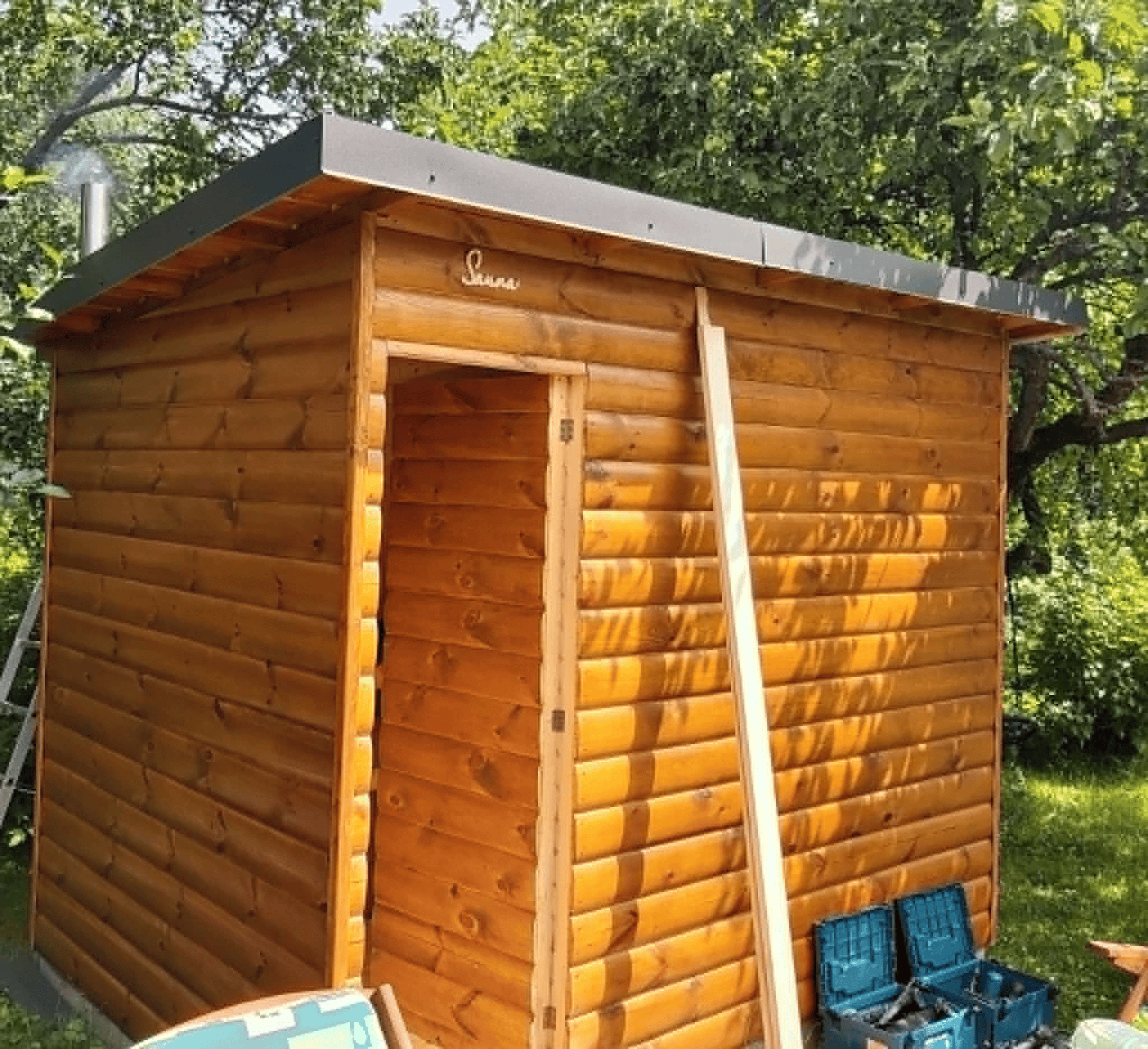 Sauna, DIY, domáca sauna, záhradná sauna, zrubový profil, urob si sám, záhradný relax